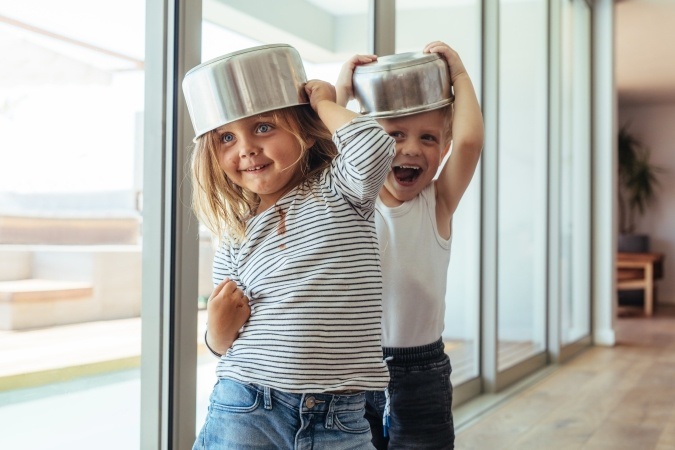 children playing in the house